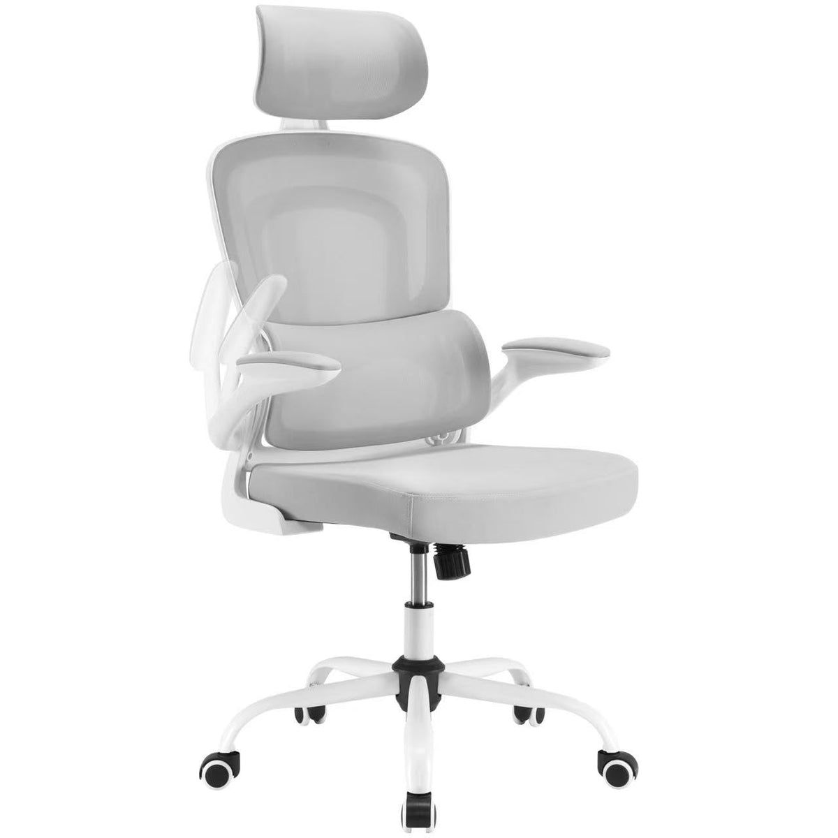 Farini High Back Executive Office Chair - Adjustable Ergonomic Support with Flip-Up Armrests, Swivel Desk Chair in White