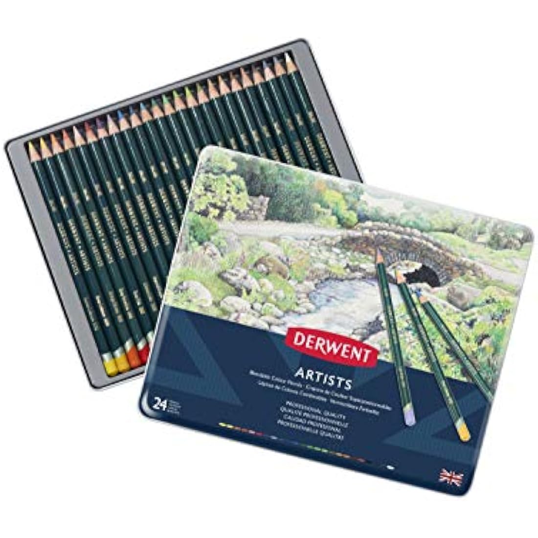 Derwent Artists Colouring Pencils, Drawing & Colouring, Set Of 24, Professional Quality, Ideal For Layering & Blending, 32093