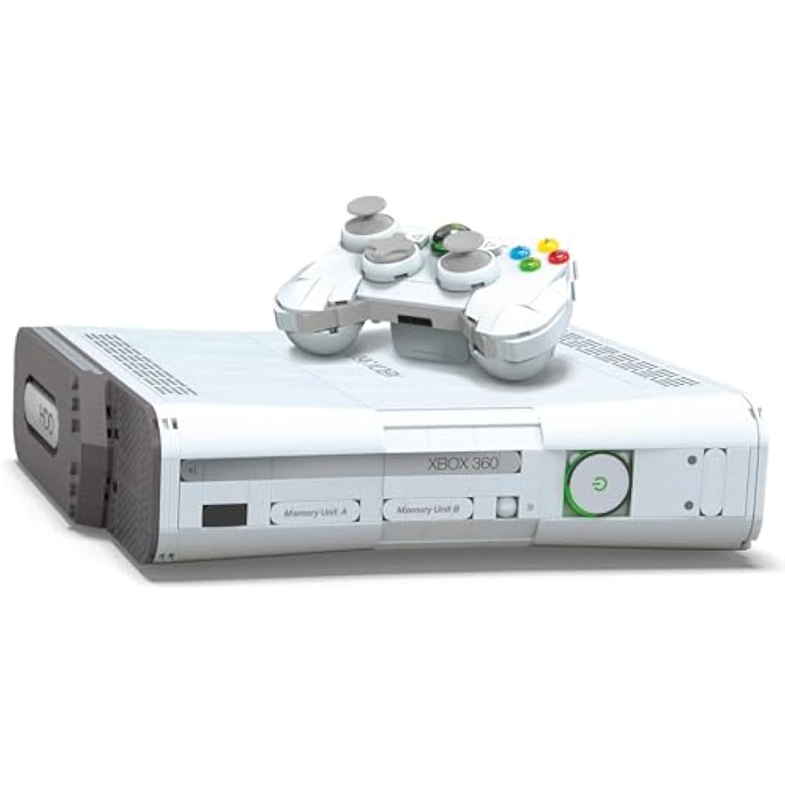 MEGA Microsoft Collectible Building Set, Xbox 360 Replica Model with 1342 Pieces, Controller and LED Lights, Build & Display Toy for Adult Collectors, HWW15