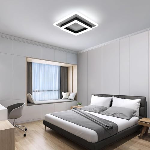 Comely Modern LED Ceiling Lights, 30W 3300LM Super Bright Square LED Ceiling Light, Acrylic Ceiling Lamp for Living Room Kitchen Bedroom Hallway Balcony, Cool Light 6500K