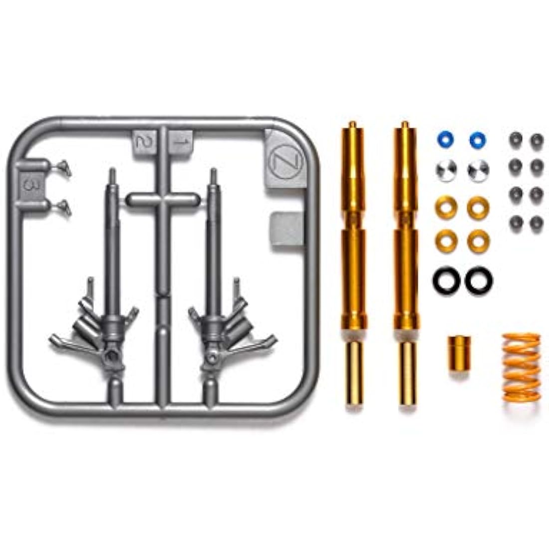 TAMIYA 1:12 Fork Set Honda CBR 1000RR-R Fireb, Faithful Replica, Model Building, Plastic Kit, Crafts, Hobby, Gluing, Model Kit, Assembly, Unpainted, Silver
