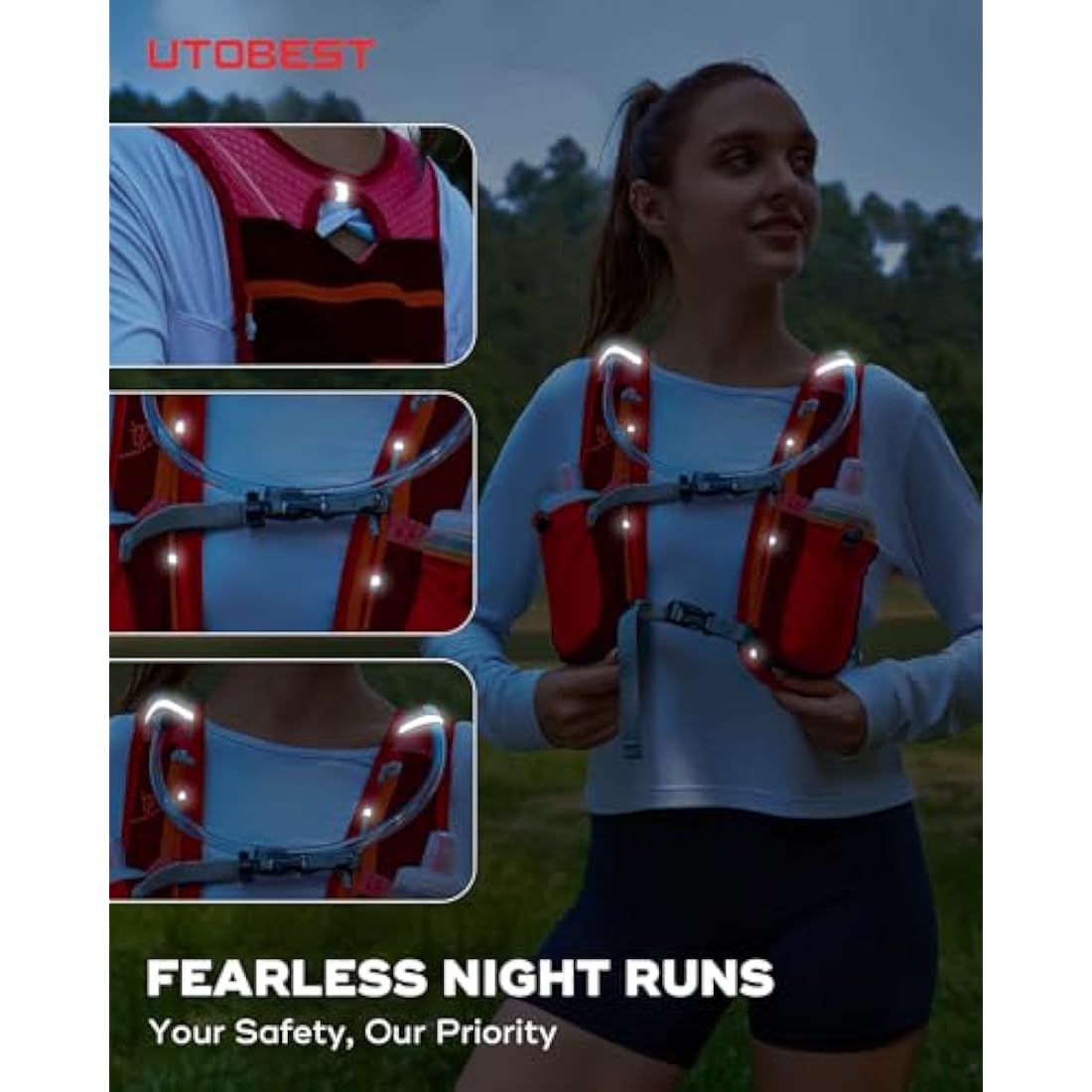 UTOBEST Running Backpacks Lightweight Hydration Pack Functional Running Vest 5L