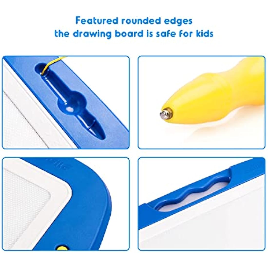 SGILE Large Magnetic Drawing Board - Erasable Scribble Board Colorful Magna Doodles Writing Pad Learning toys for Kids Children Toddlers, 41.5×32.5 cm, Blue