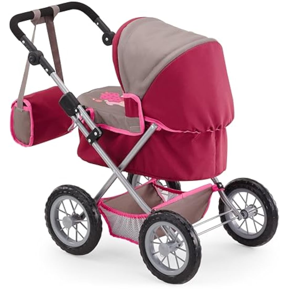 Bayer Design 13078AA Dolls Pram Trendy, stroller, foldable, height-adjustable handle, bag