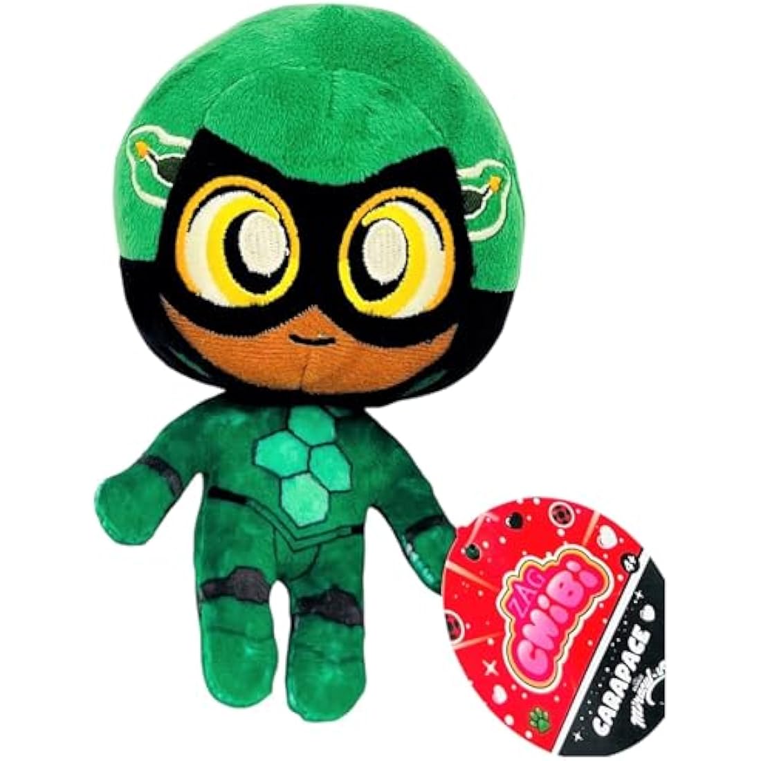 Bandai Miraculous Chibi Carapace Plush Toy From Tales of Ladybug and Cat Noir, 15cm Soft Toy, Super Soft and Cuddly (P50703)