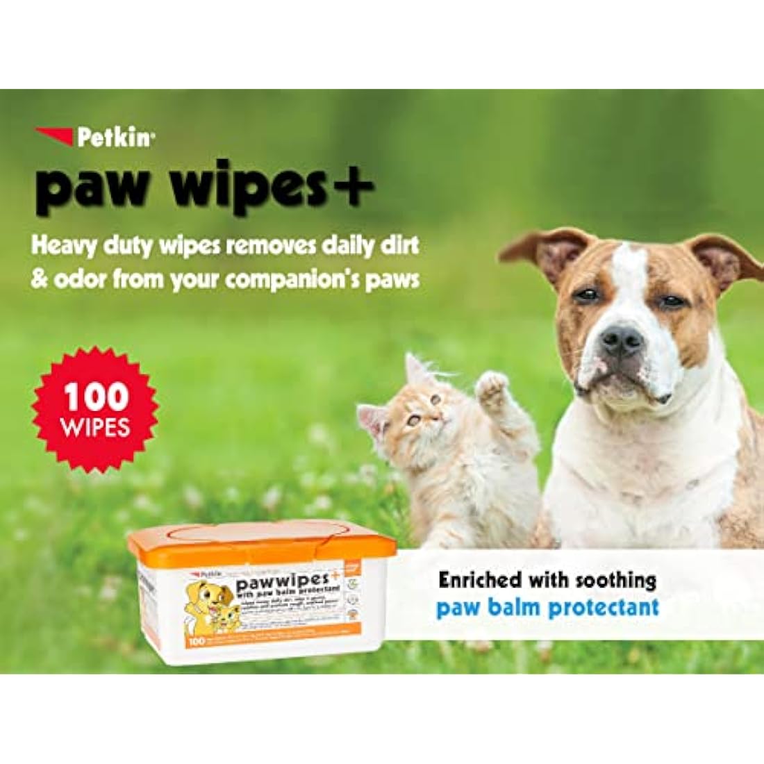 Petkin Paw Wipes, White, 100 Count (Pack of 1)