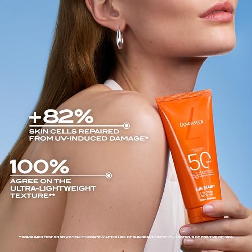 Lancaster Sun Beauty Body Milk SPF50 175ml, Photoaging Control, Broad Spectrum Sun Protection, Lightweight Texture & Non-Greasy, Water Resistant Formula, Suitable for All Skin Types, Vegan