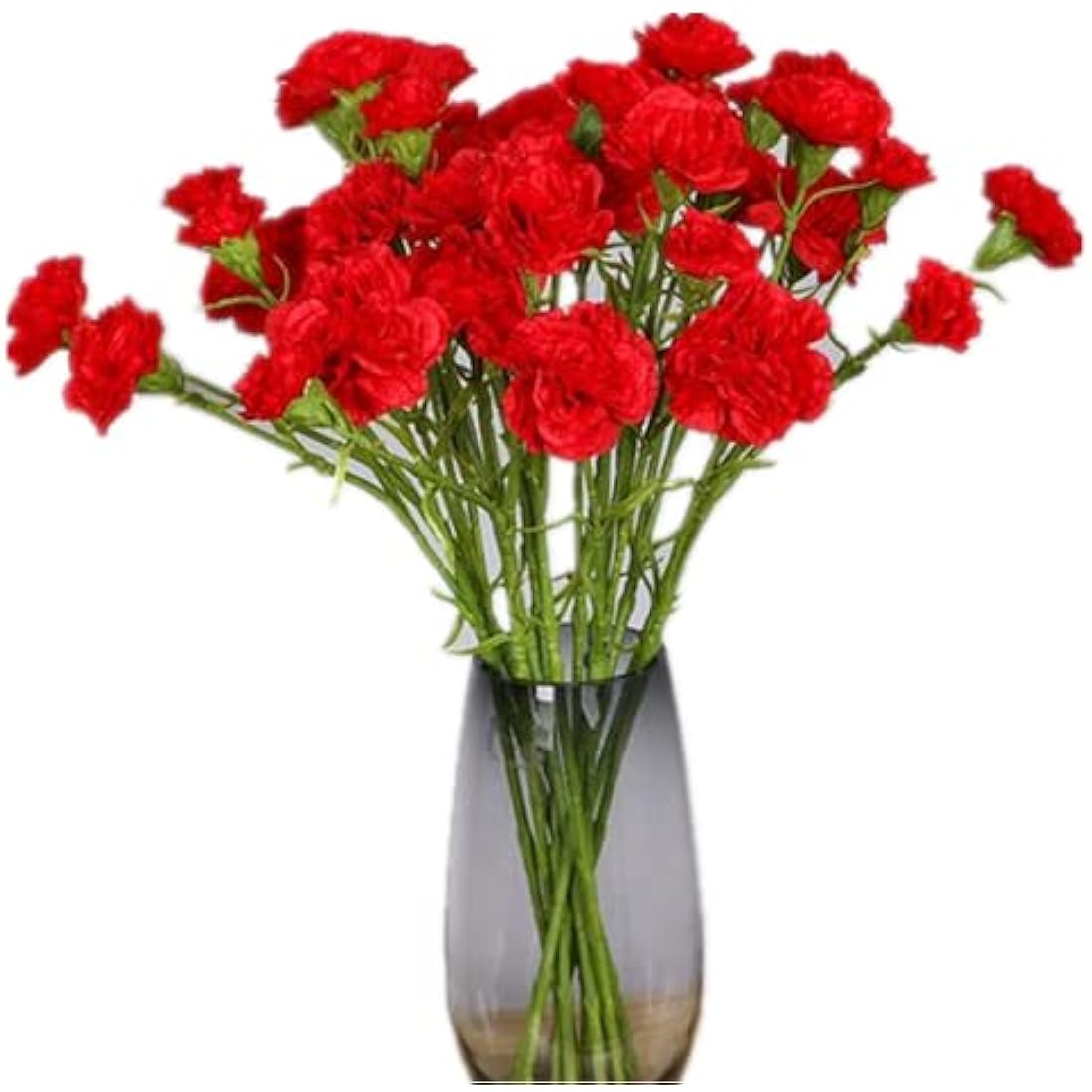 Corkwaw Artificial Carnations Made of Silk, Hydrangea, Bouquet, Plastic Plant, Suitable for Photo Props, Family Party, Bridal Bouquet, Decoration (Red)