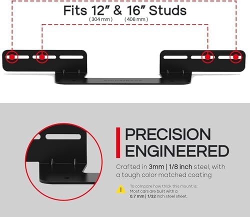 Soundbar Mount for Sonos Beam Compatible with Generation 1 & 2 Sonos Beam Sound Bar Includes All Necessary Mounting Hardware, Mounts Bracket, Black