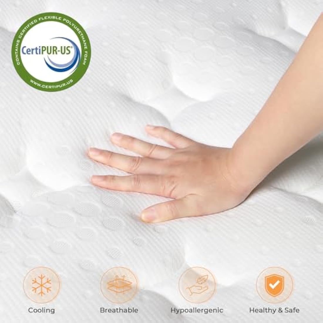 Vesgantti Single Mattress 3FT, 10.2 Inch Hybrid Mattress with Breathable Foam and Individually Pocket Spring - Edge Support & Motion Isolation, Medium Firm Mattress Single (90x190x26cm)