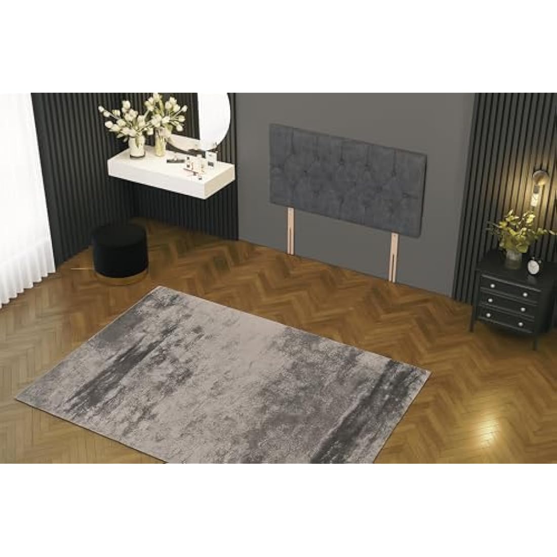 Bed Centre 3FT Single Charcoal Plush Divan Bed Base with Matching Headboard – Stylish Upholstered Platform | No Drawers | UK Made | Durable & Modern Design