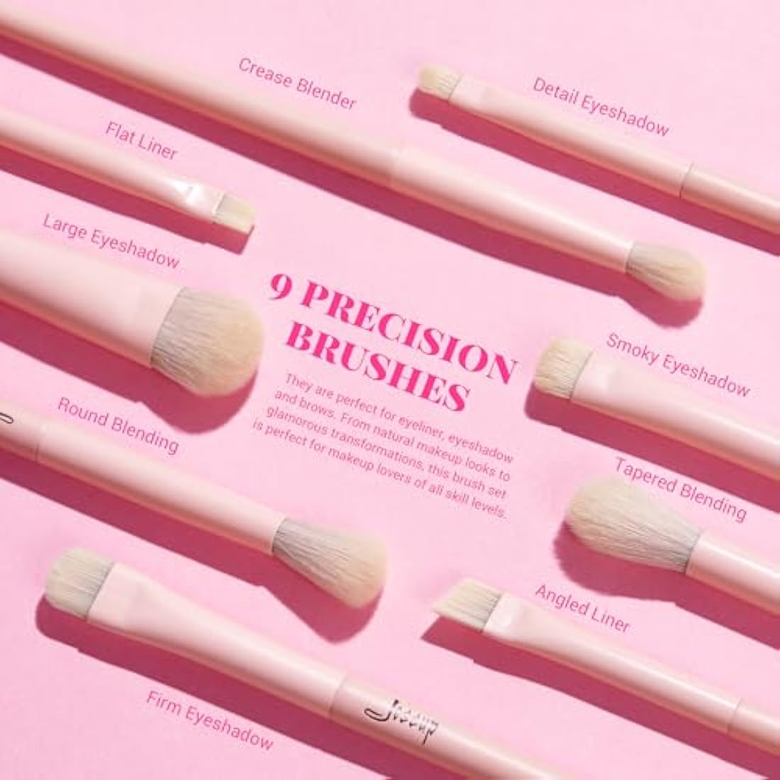 Jessup Pink Makeup Brush Gift Set Soft Vegan Hair Ideal Women's Brushes Gifts for Birthday Professional Make up Brush for Foundation Concealer Eyeshadow Highlight Brush,T495-G