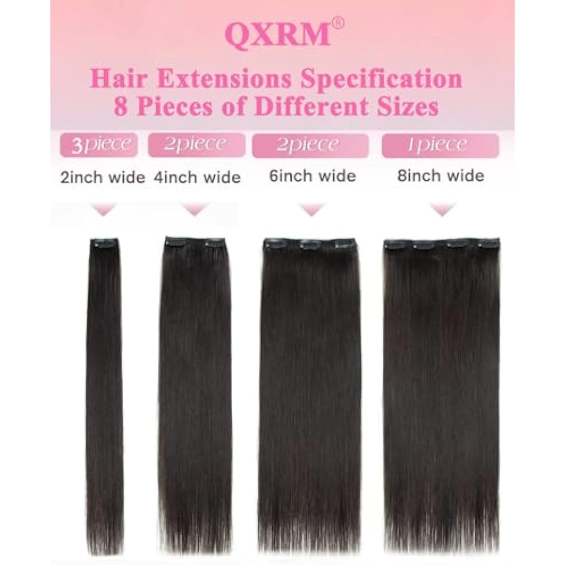 Clip in Hair Extensions Real Human Hair Straight Real Remy Human Hair 8pcs 100g Double Weft Remy Real Human Hair Clip in Extensions (#1B Natural Black, 18 Inch)