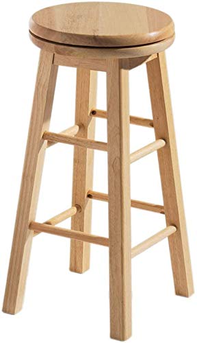 Chef Vida Modern 360° Swivel Breakfast Bar Stool for Kitchen Counters, Natural Wood