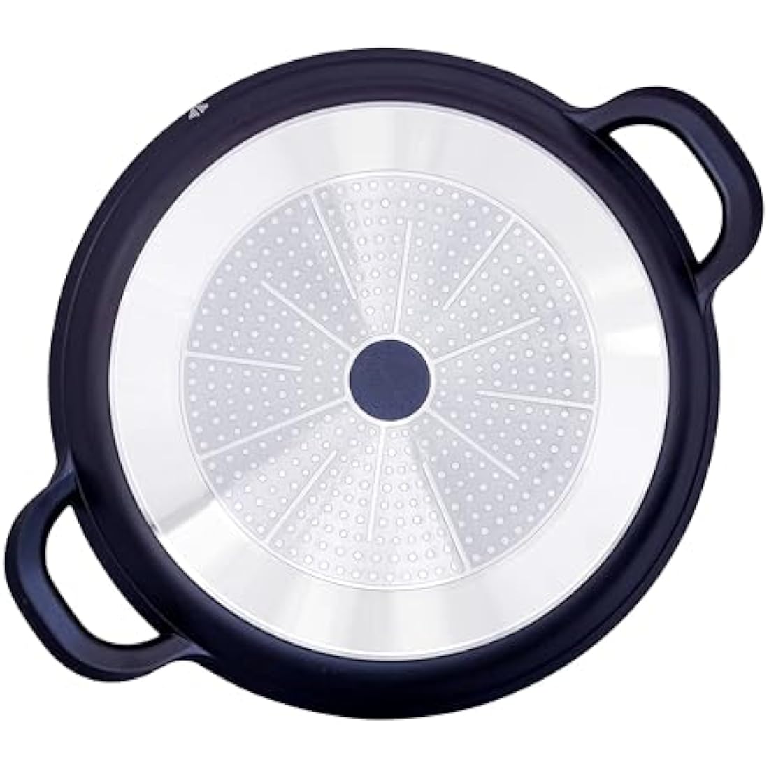 Paella Pan | Glass Lid |Non-Stick | Anti Scratch | Removable Silicone Handles | Ceramic Coating Chemical Free | Induction & Oven Safe | Heavy-Duty | Stainless-Steel Base (Black, 36 CM)