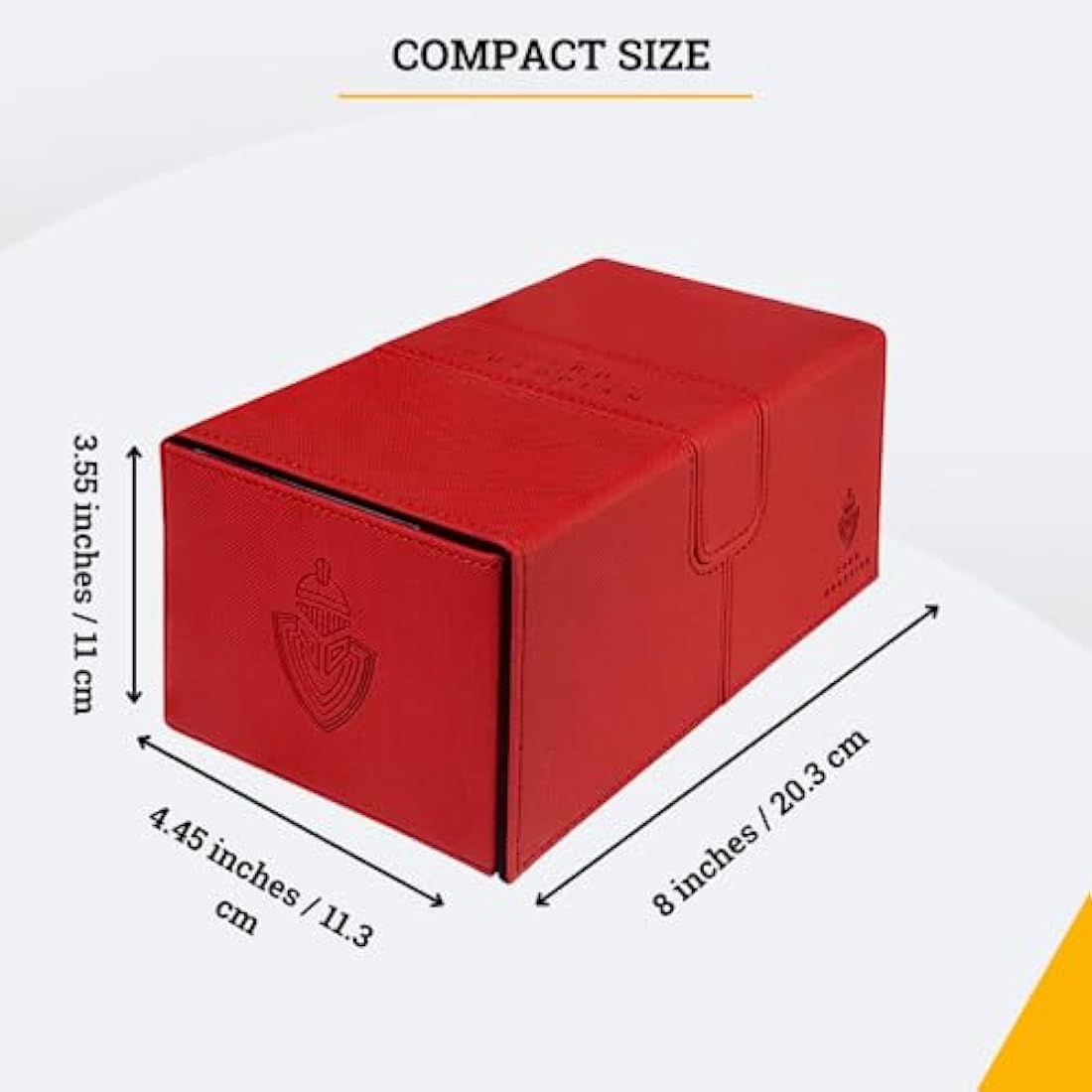 Card Guardian - Premium Double Deck Box for 200+ Cards Trading Card Games TCG (Red)
