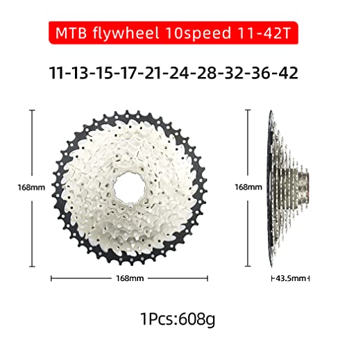 CYSKY 10 Speed Cassette 11-42T MTB Cassette 10 Speed Fit for Mountain Bike, Road Bicycle, MTB, BMX