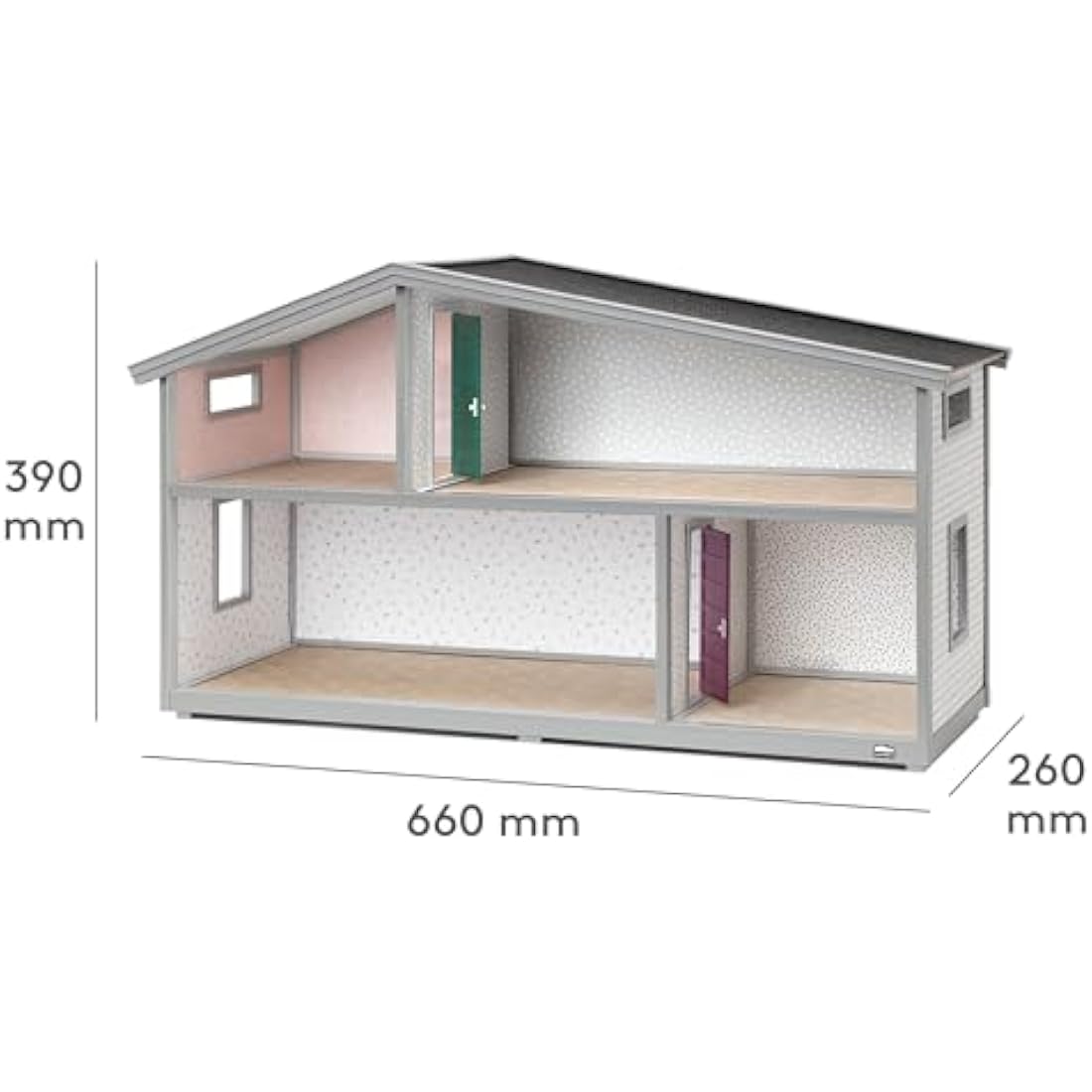 Lundby Dolls House – Expandable Doll House for Boys and Girls – Kids 2 Storey Dollhouse with 4 Rooms, Windows and Colorful Openable Doors