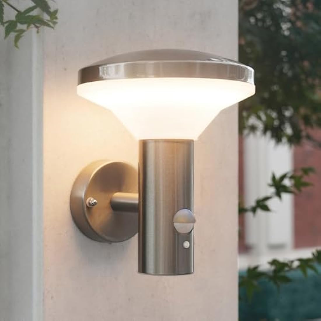 NBHANYUAN Lighting LED Outside Lights Mains Powered with 4 Modes Motion Sensor,SUS316 Stainless Steel PIR Outdoor Wall Light for Patio,Porch,Front Door 3000K Warm Light 220-240V IP54