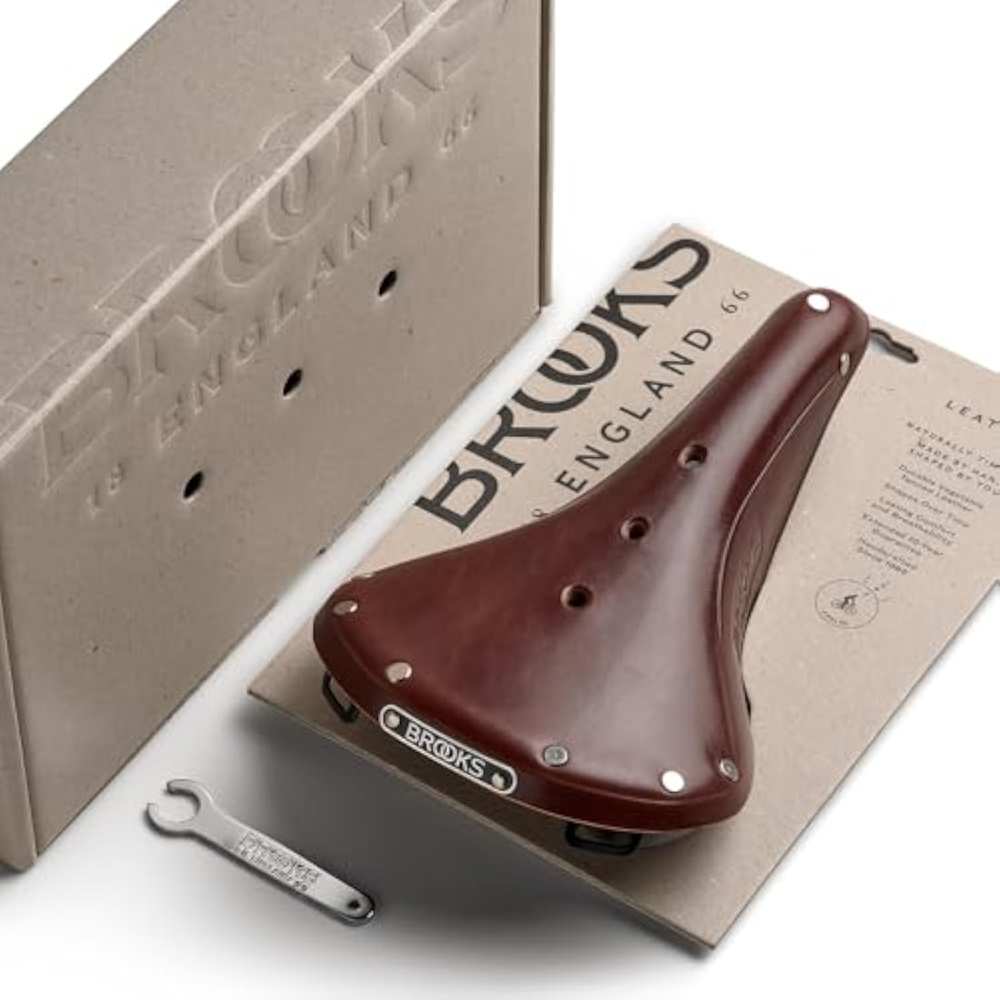 Brooks England B17 Bike Saddle - Handmade Leather Bike Seat (Steel, Titanium, Copper)