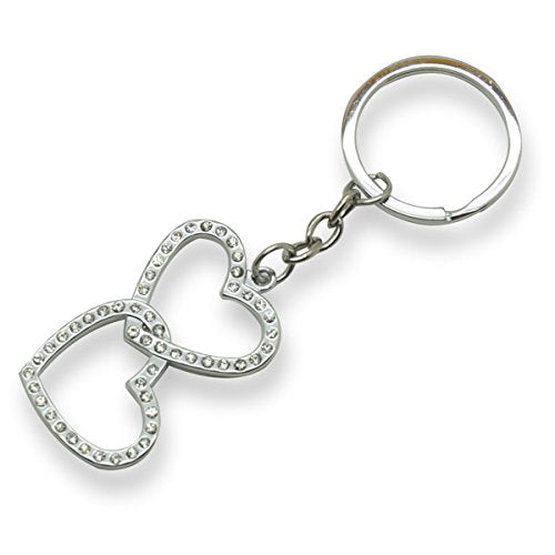 CLUB GREEN Metal Key Ring DIAM D/Heart 50X30MM, Silver, 9 x 6 x 0.5 cm
