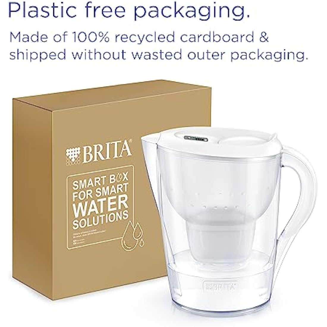 BRITA Marella XL Water Filter Jug White (3.5L) incl. 1x MAXTRA PRO Pure Performance cartridge - large-volume jug with digital LTI and Flip-Lid - now in sustainable Smart Box packaging