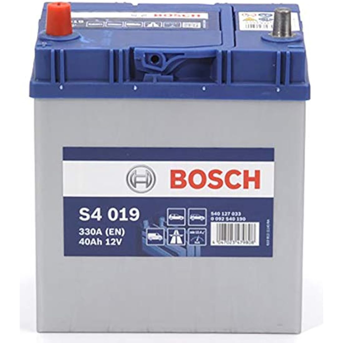 Bosch S4019 - Car Battery - 40A/H - 330A - Lead-Acid Technology - for Vehicles without Start/Stop System