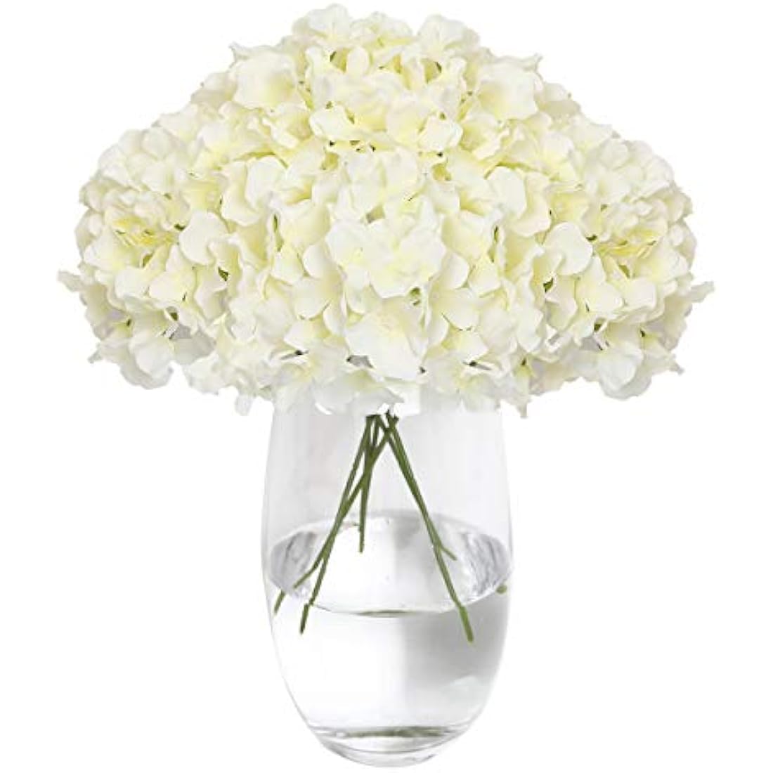 Tifuly 12Pcs Artificial Hydrangeas, Realistic Silk Hydrangeas Flower Heads with Stems Fake Flowers for Wedding Bridal Bouquets, Home Office Party Decor, Floral Arrangements, Centerpiece(Cream White)