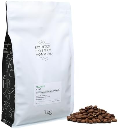 Rounton Coffee Roasters | 1kg Coffee Beans Granary Blend | 100% Arabica Medium Roast Beans | Freshly Roasted Speciality Coffee Bags | Roasted in Yorkshire