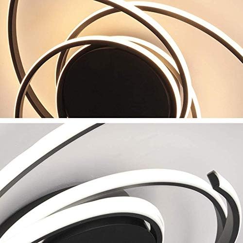 Modern LED Dimmable Ceiling Light with Remote Control Kitchen Island Lamp Dining Table Creative Spiral Flower Shape Design Metal Acrylic Ceiling Chandelier Lighting for Living Room Bedroo...