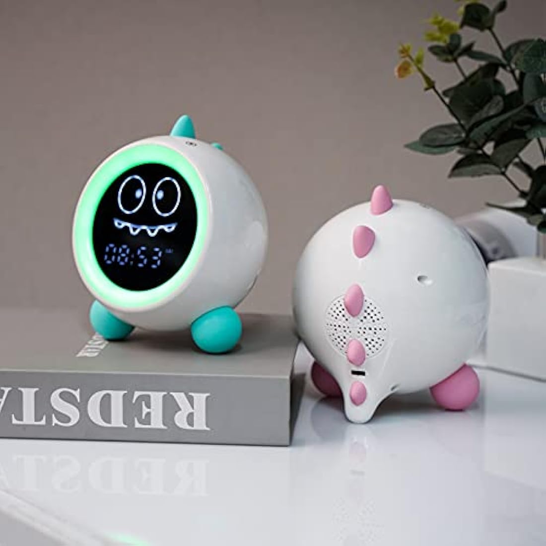 Kids Alarm Clock, Toddler Sleep Training Clock with Night Lights, Sound Machine, Time to Wake Grow Clock for Children (Green)