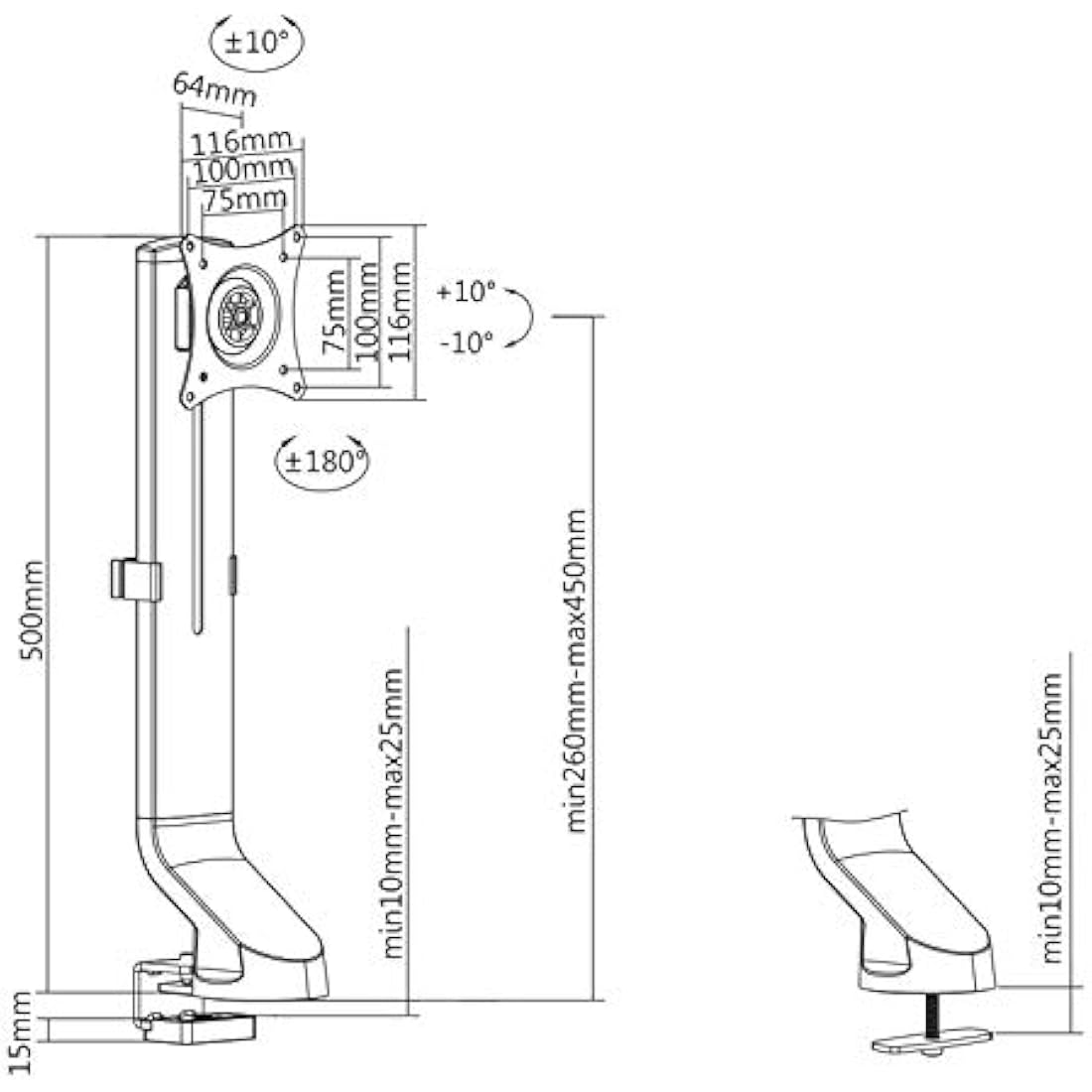 VALUE LCD Monitor Mount, Small Space
