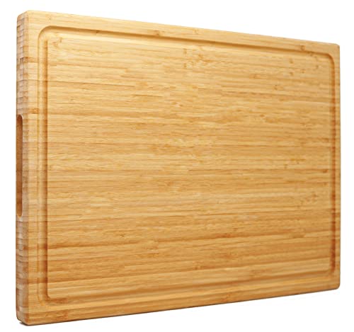 Utoplike Extra Large XXXL Bamboo Cutting Board 60 x 40 x 3.2 cm,Large Wooden Butcher Block for Turkey, Meat, Vegetables, BBQ, Over The Sink Chopping