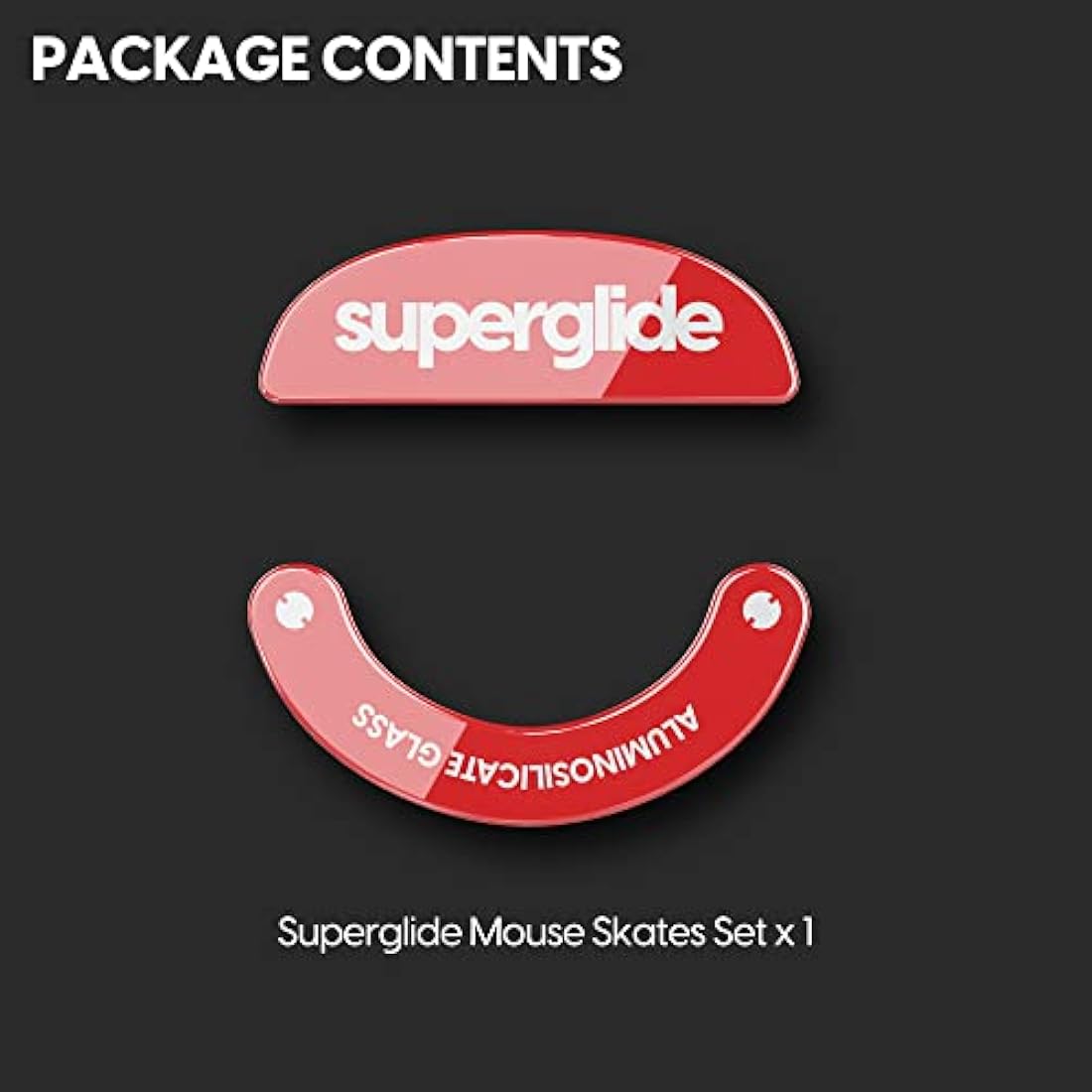 Superglide - Fastest and Smoothest Mouse Feet/Skates Made with Ultra Strong Flawless Glass Super Fast Smooth and Durable Sole for Pulsar X2 & X2 Mini Wireless Gaming Mouse (Red)