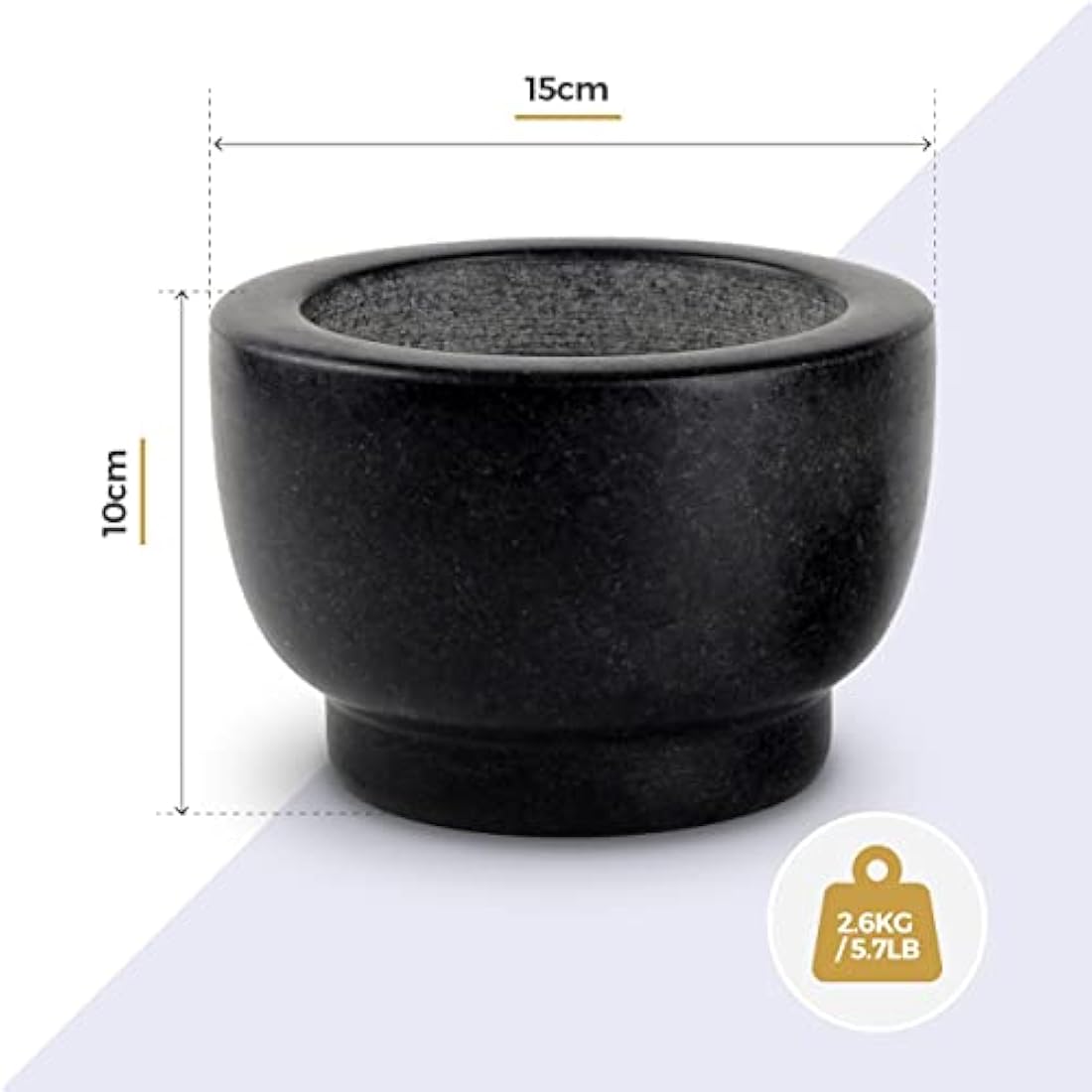 Silk Route Home Granite Pestle & Mortar with Base, Kitchen Tool for Muddling & Grinding Spices, Herbs, Nuts & More
