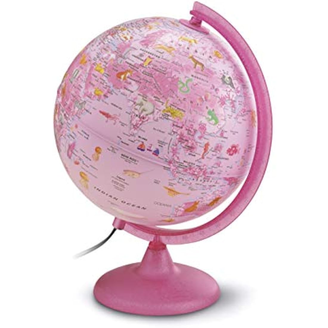 Tecnodidattica Zoo Illuminated Children's Globe - 25 cm, Pink