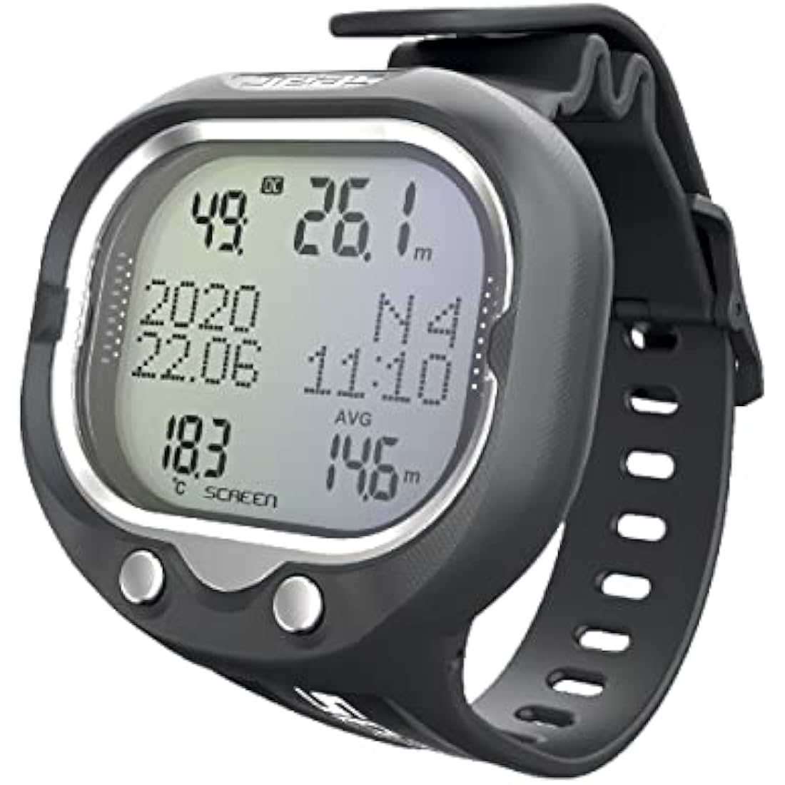 SEAC Screen, Scuba Wrist Dive Computer for 1 or 2 mixes and Freediving mode