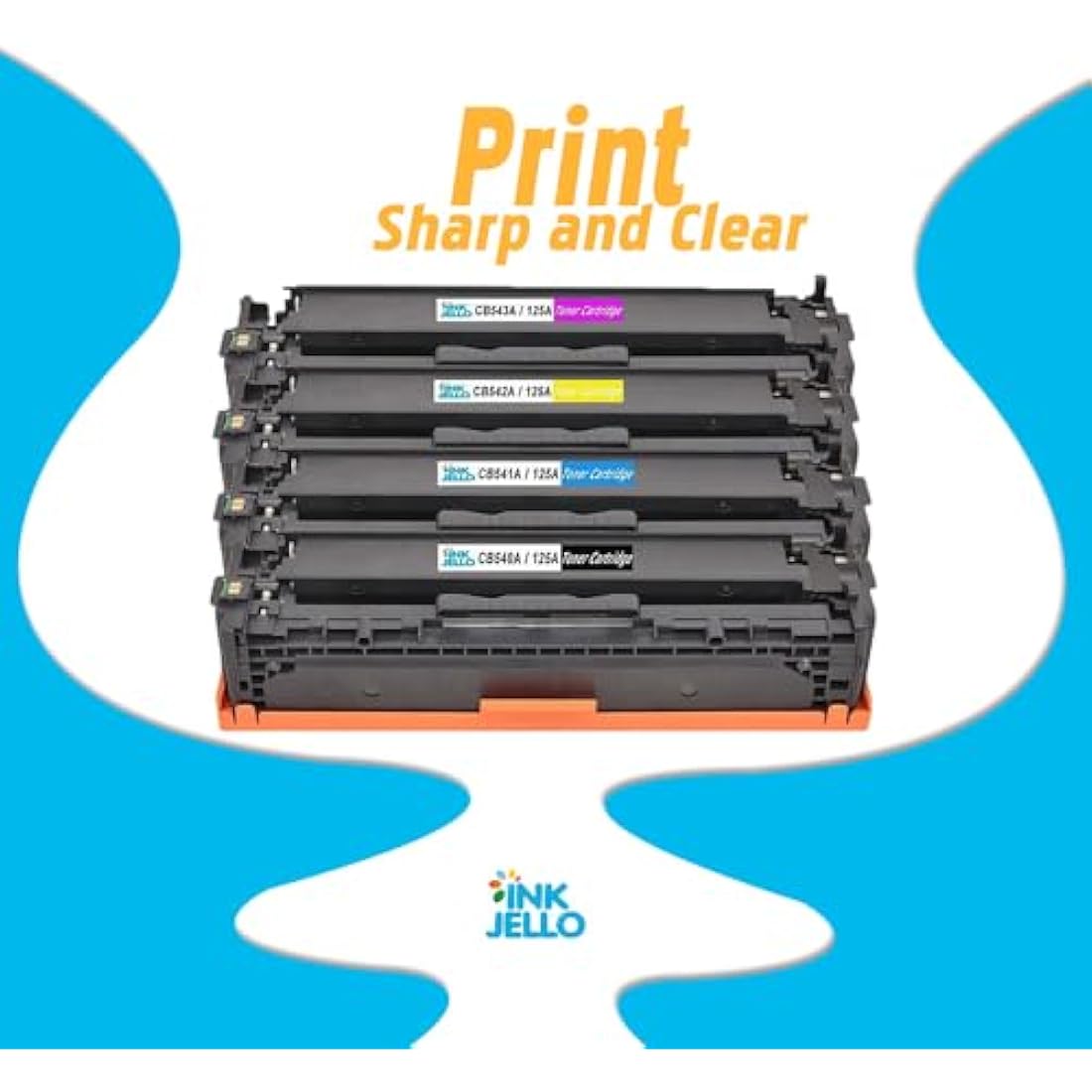 InkJello Compatible Toner Cartridge Replacement for HP Colour LaserJet CM1312 CM1312n CM1312nfi CP1215 CP1217 CP1510 CP1514n CP1515n CP1518ni (BK/C/Y/M, 4-Pack)