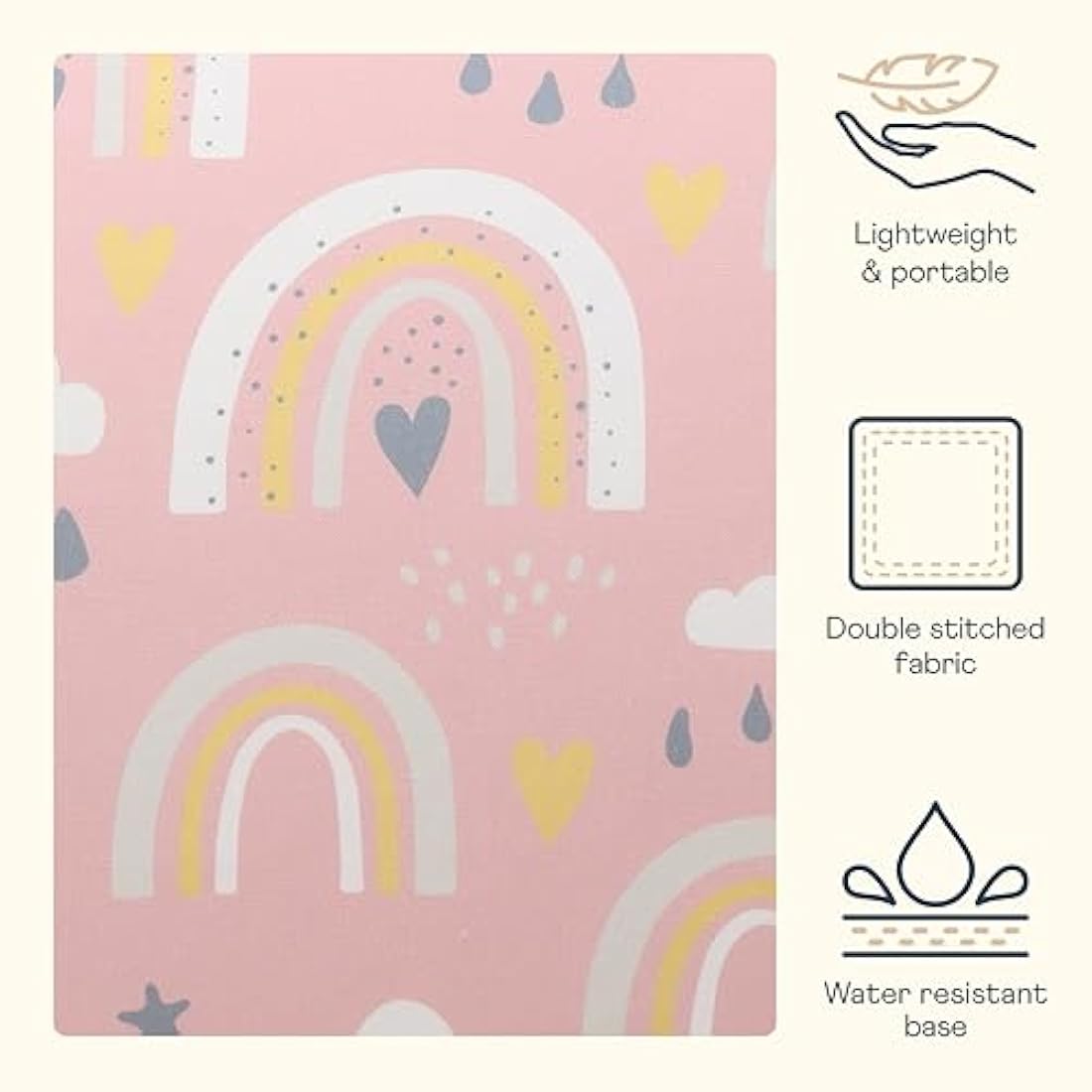 icon Rainbow Print Kids Bean Bag, Kids Bean Bag Chair with Filling Included for Girls and Boys, Childs Chair, Beanbags for Children, Nursery Décor, Playroom Décor, Bedroom Accessories