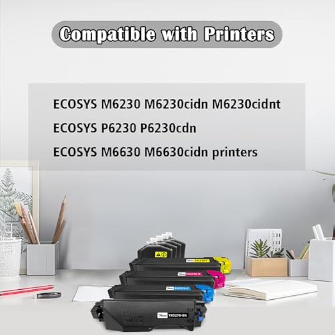 TOPRINT 4 Colors Set Compatible Toner Cartridges TK5270 TK 5270 TK-5270 8000 Pages for Black & 6000 Pages for CMY for Kyocera ECOSYS M6230cidn M6230cidnt P6230cdn M6630cidn Printers