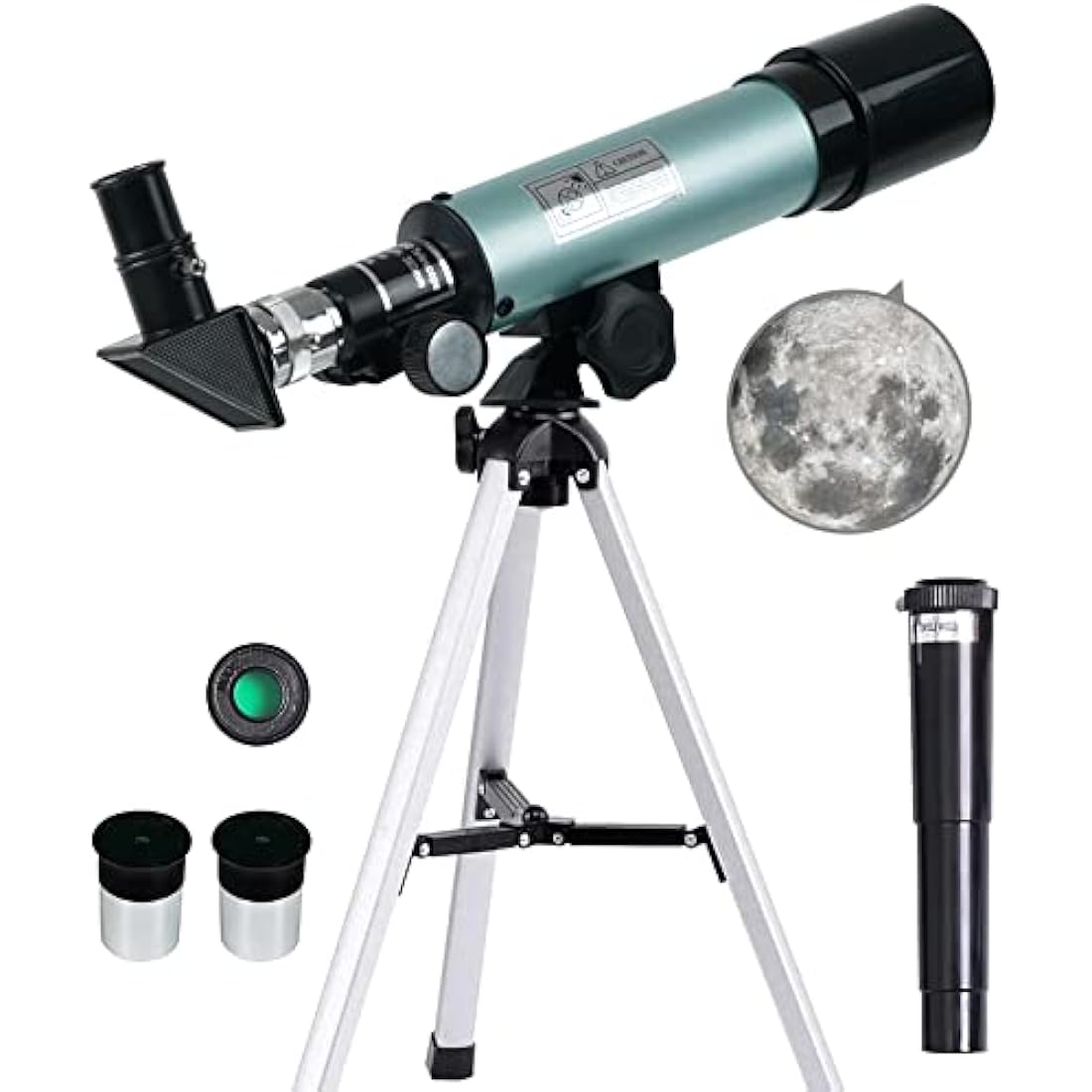 Mijiao Telescope for Kids, Astronomical Telescope Zoom 90X HD Outdoor Monocular Space Telescopes Portable Refractor Spotting Scope With Tripod, Telescope for Adults, Kids and Beginner