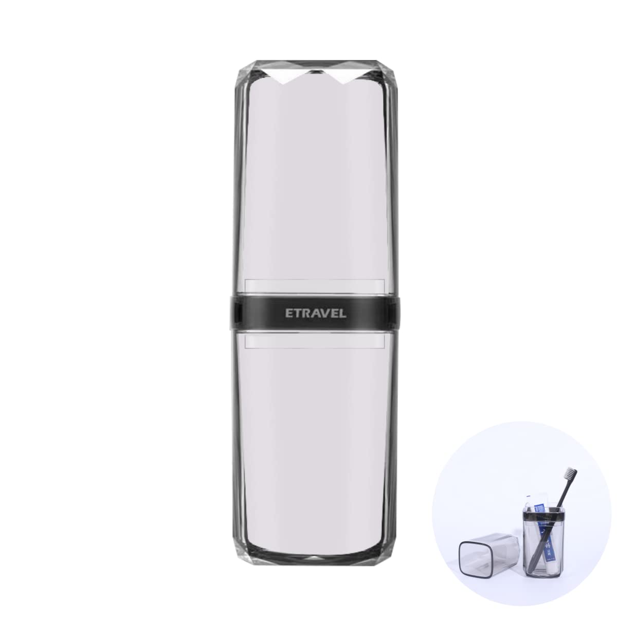 MEIJMJIA - Transparent Travel Toothbrush Holder Toothpaste Box Portable Dustproof Antibacterial Home Camping School Toothbrush Box (Transparent Grey)