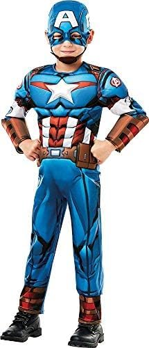 Rubie's Official Marvel Avengers Captain America Deluxe Childs Costume, Kids Superhero Fancy Dress