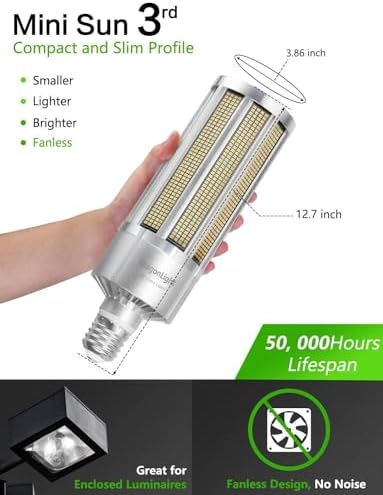 DragonLight 150W Commercial Grade Corn LED Light Bulb Fanless(800 Watt Metal Halide/HID/HPS Replacement) E40 Large Mogul Base LED Lamp 5000K Daylight 20,250LM for High Bay Area Lighting