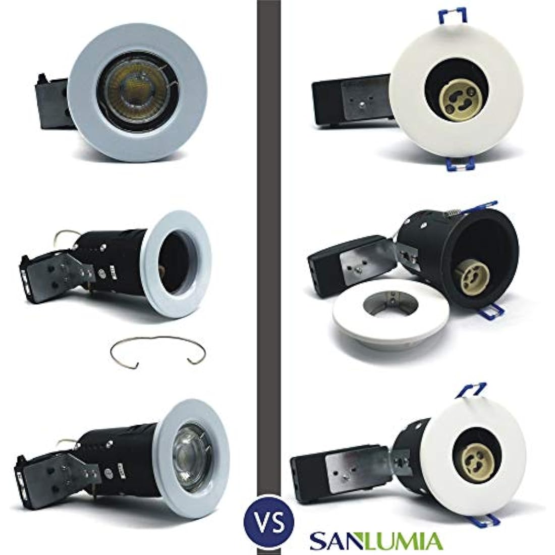 sanlumia 10 X LED Fire Rated Downlight Can GU10 Recessed Ceiling Twist & Lock Interchangeable Downlight IP20 Chrome