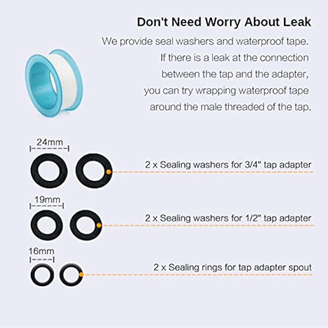 Garden Hose Connector for Hose Pipe, Outside Tap to Hose Connector Fittings Set - Quick Connector, Tap Adapter for Tap 3/4''&1/2'' 2 in 1