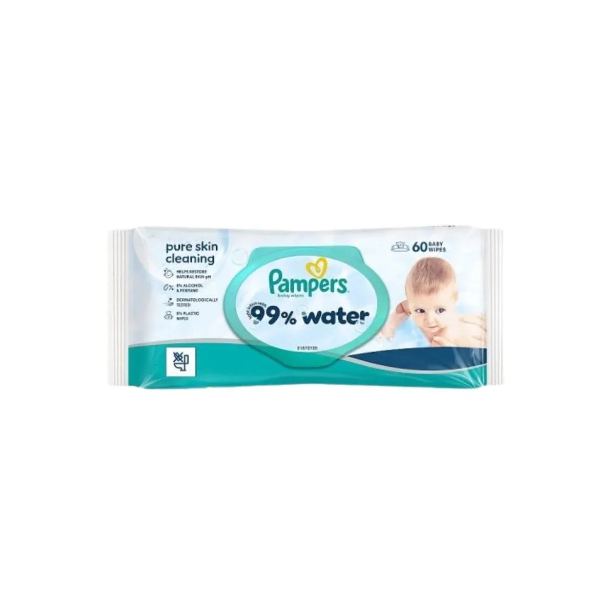 Pampers 99% Water Plastic Free Baby Wipes 4x60 pcs