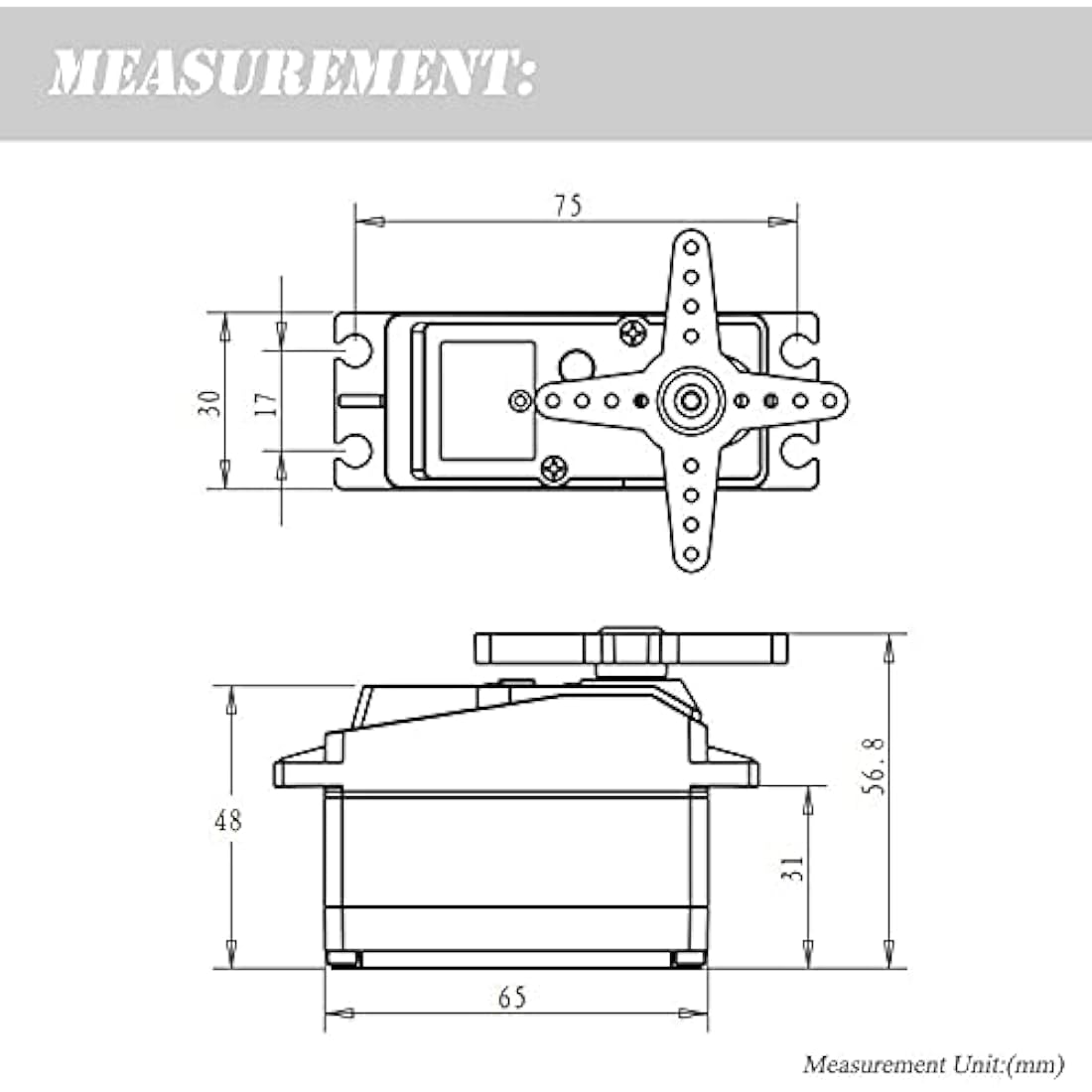 ANNIMOS 60KG Digital Servo 8.4V High Voltage Stainless Steel Gear Large Torque High Speed Waterproof 1/5 Baja Servos - 270 Degrees