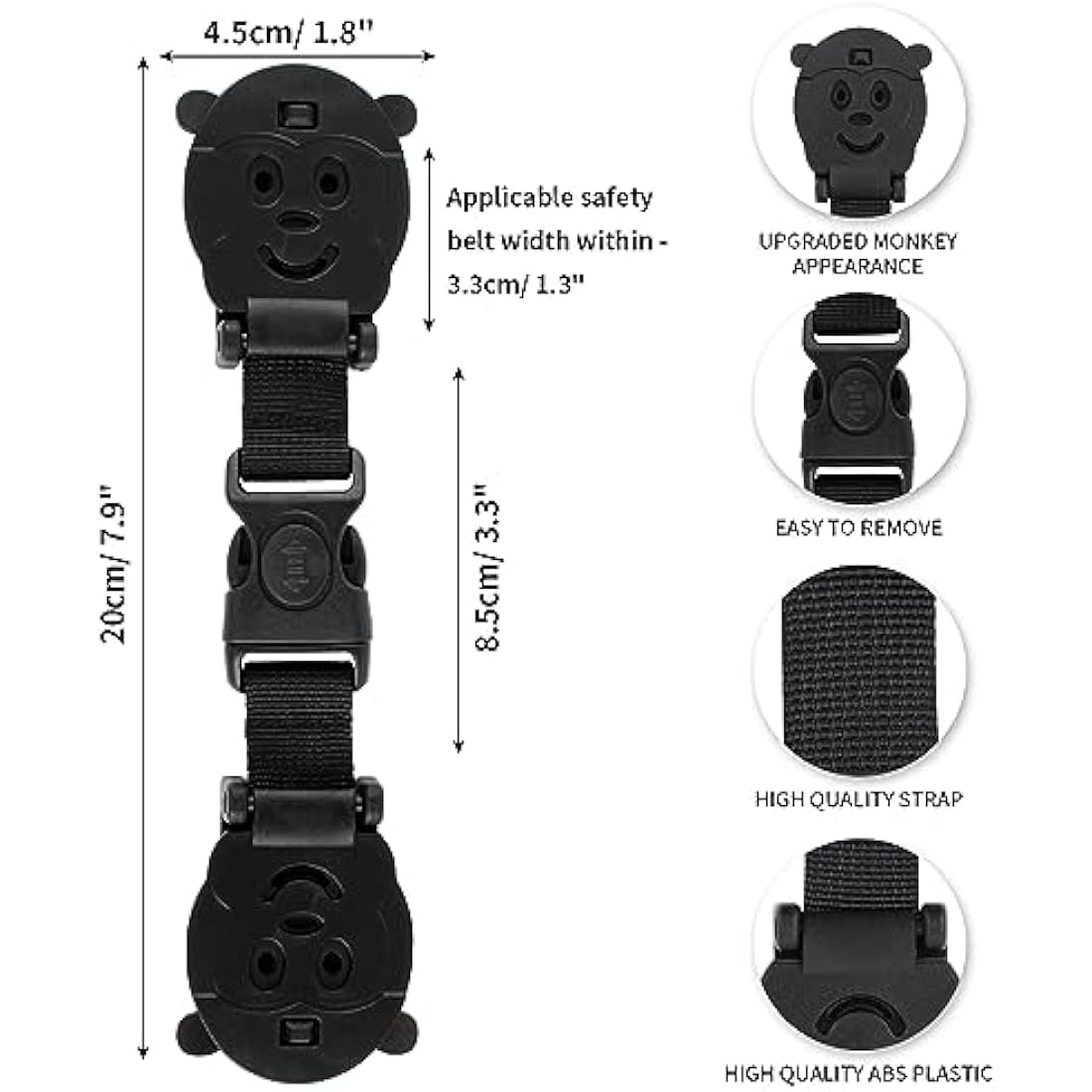 QOPAHI Car Seat Strap Anti Escape, Baby Harness Chest Clip Car Seat Safety Clip, Prevent Children/Kids Taking Their Arms Out of Child Car Seat/High Chairs/Strollers/Baby Reins(2 Pack)