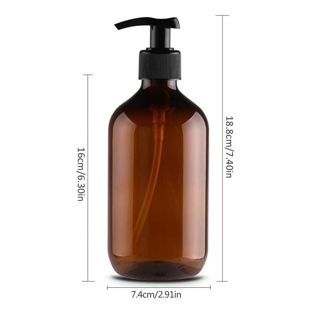 TOPINCN Plastic Bottles with Pump Dispenser, 16.9oz/500ml Pump Bottles Refillable Containers for Shampoo Lotion Conditioner Liquid Soap
